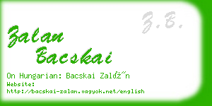 zalan bacskai business card